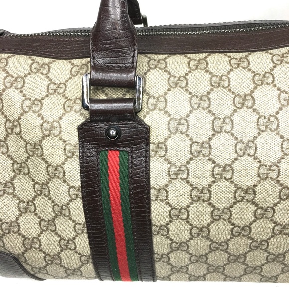 Gucci authentic brown monogram coated canvas unisex travel bag - Picture 10 of 15